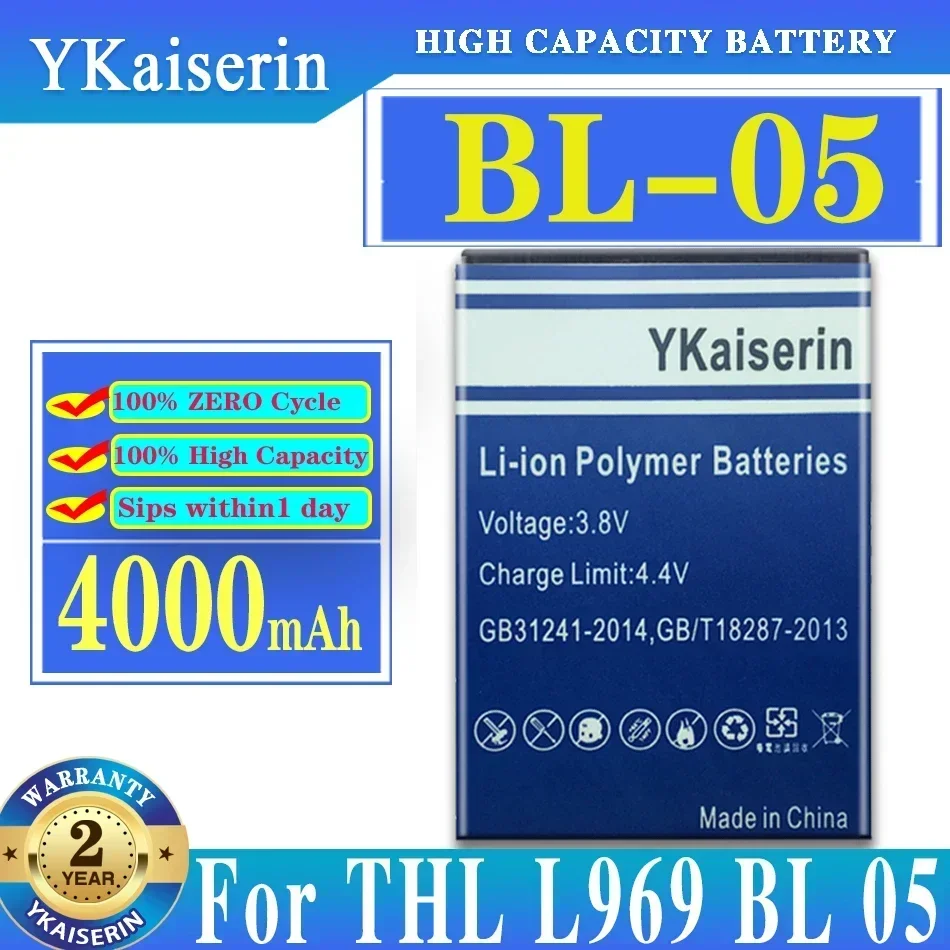 YKaiserin BL-05 4000 мАч, высококачественная батарея для THL L969 BL 05, сменная батарея