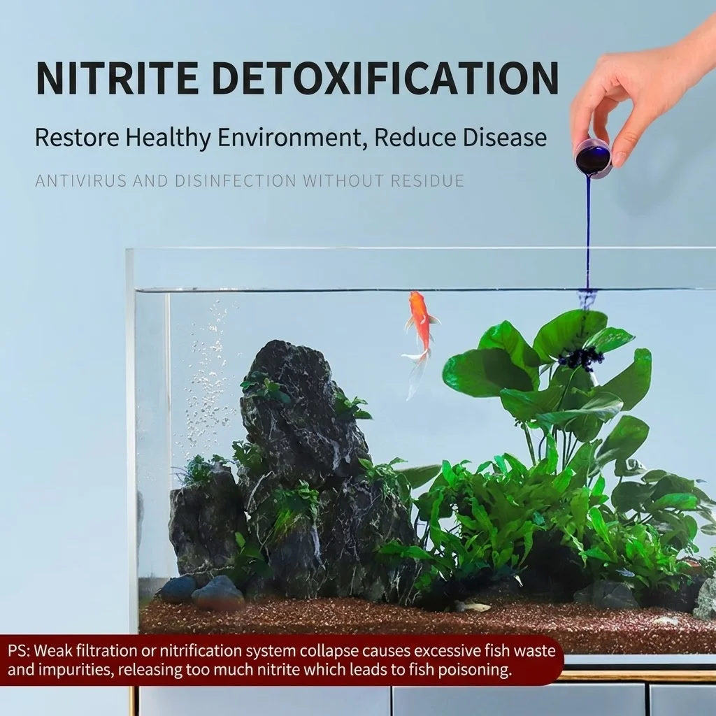 100ml Methylenblau für Aquarien: Schnelle Behandlung gegen Ichthyophrys, Pilz- und Parasitenerkrankungen, Wasserpflege-Tropfen, Pipetten-Handschuhe – Detail 5