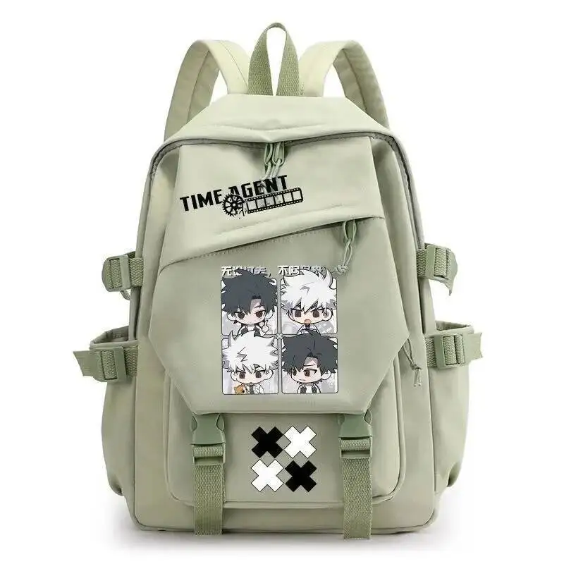 Juego de Anime Chibi negro blanco rosa verde enlace clic estudiantes adolescentes Mochilas escolares Mochilas de gran capacidad