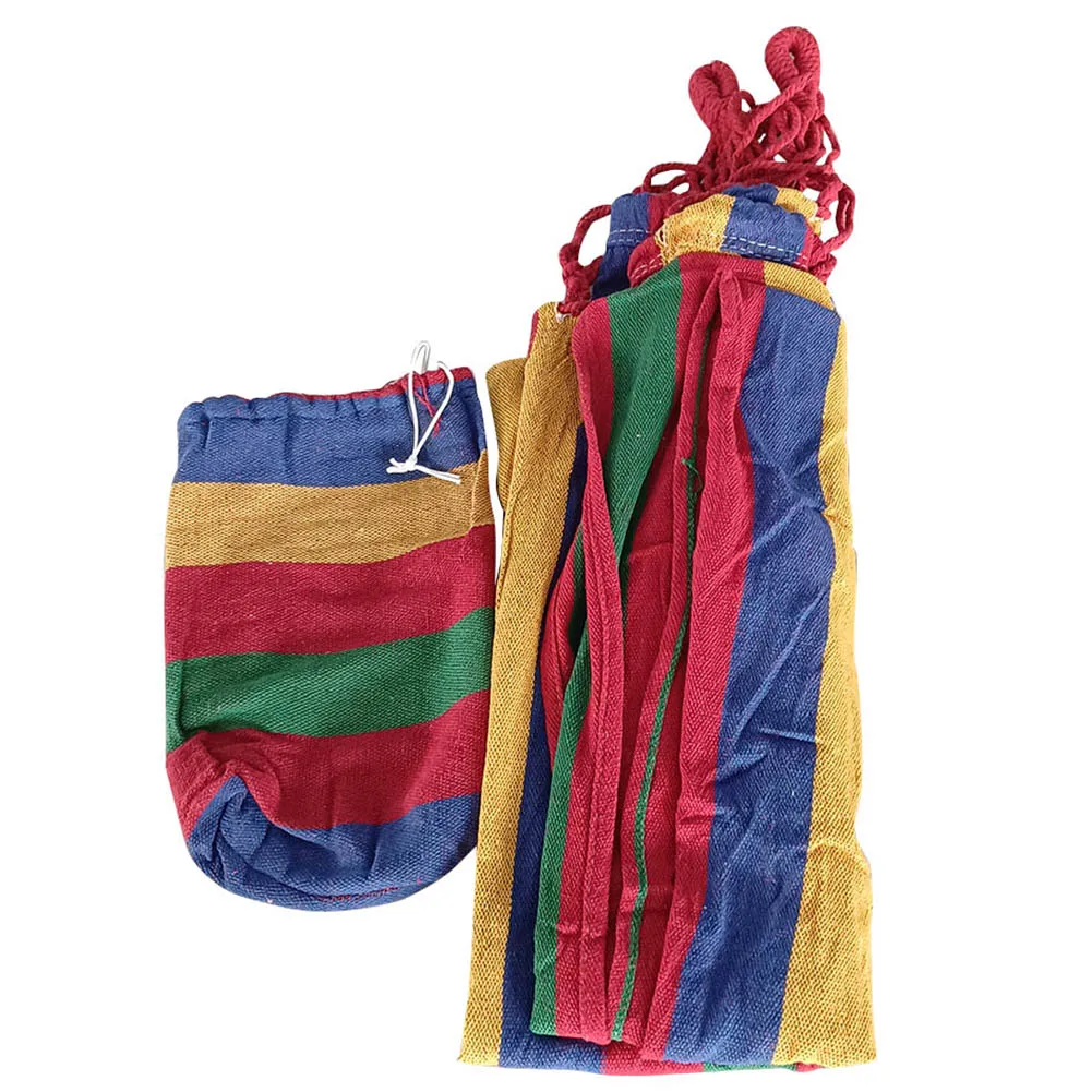 

Тканевый гамак для 1-2 человек с ремнями для деревьев, вместимость 264 фунта, подвесной шезлонг в полоску 102x32 дюйма для улицы и дома с сумкой для переноски