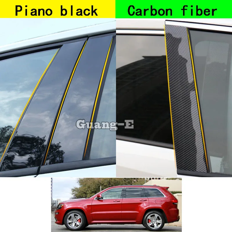 For Jeep Grand Cherokee 2011 2012 2013 2014 2015 2016-2021 Car PC Material Pillar Post Cover Door Trim Window Molding Sticker