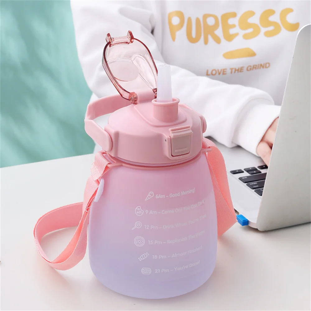 1/2/4PCS Household Products Portable Sports Cup Straw High Capacity Pot Belly Cup Thicken Travel Drinking Utensils