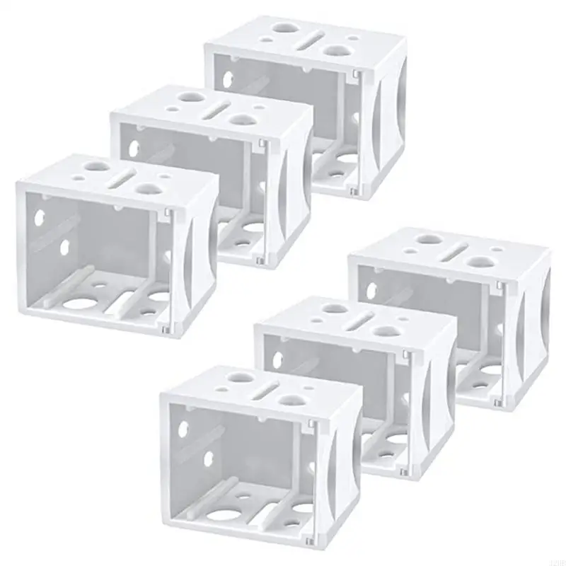 J2HB 6 Pieces Plastic Blind Brackets White Box Mounting Bracket Window Blinds Headrail Bracket Easy Installation