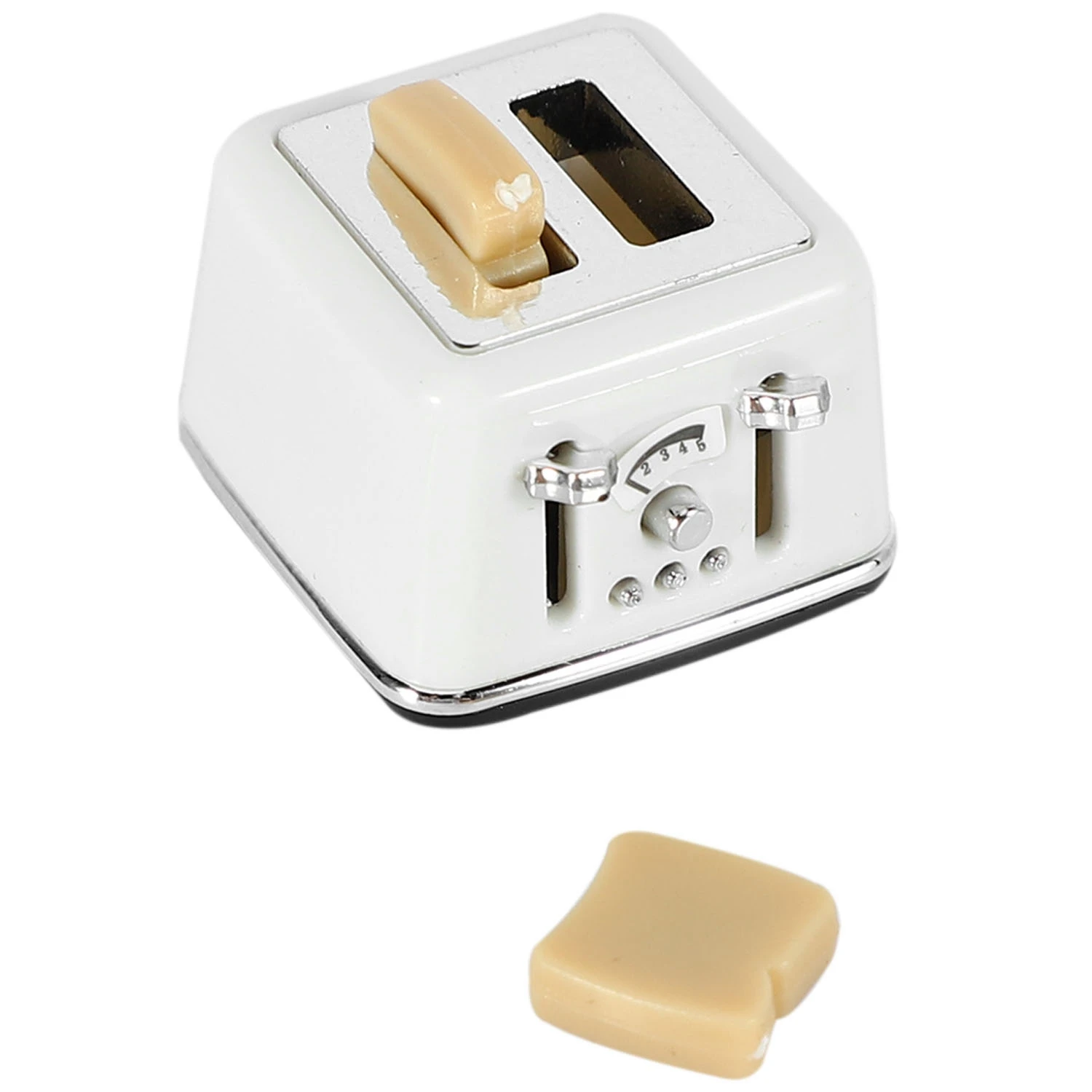 1/12 Scale Dollhouse Bread Machine with Toast Miniature Dollhouse Mini Accessories Cute Decorations Toaster