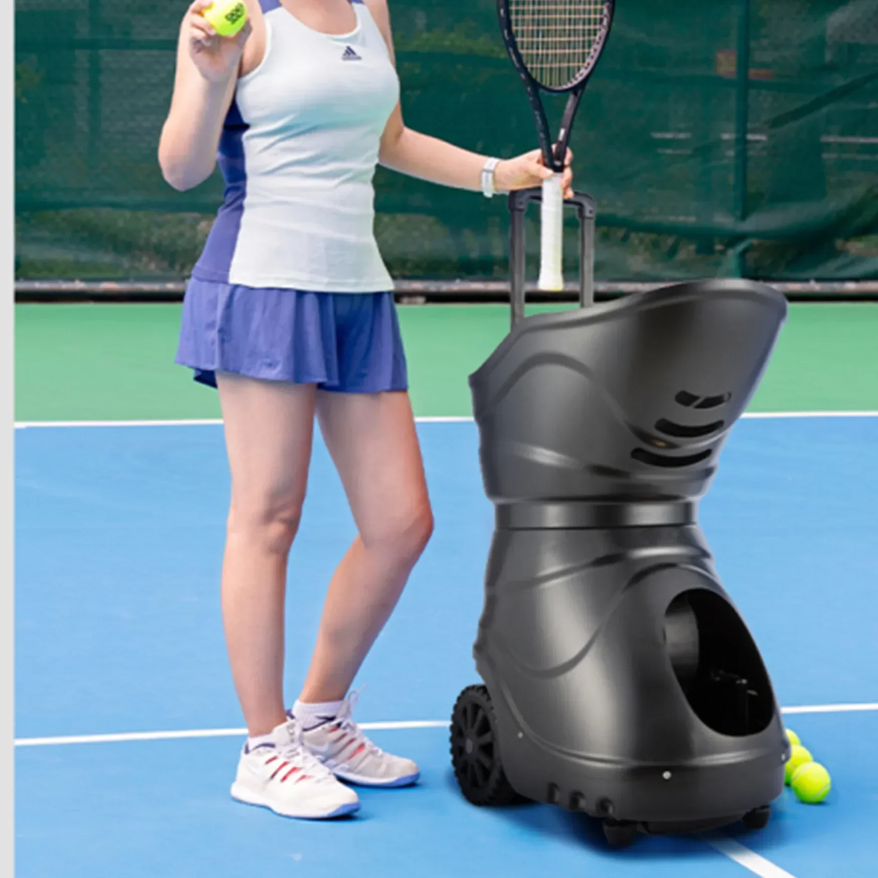 Portable 220vTennis Service Machine Trainer Automatic  Exerciser Intelligent Ball Throwing Professional Partner