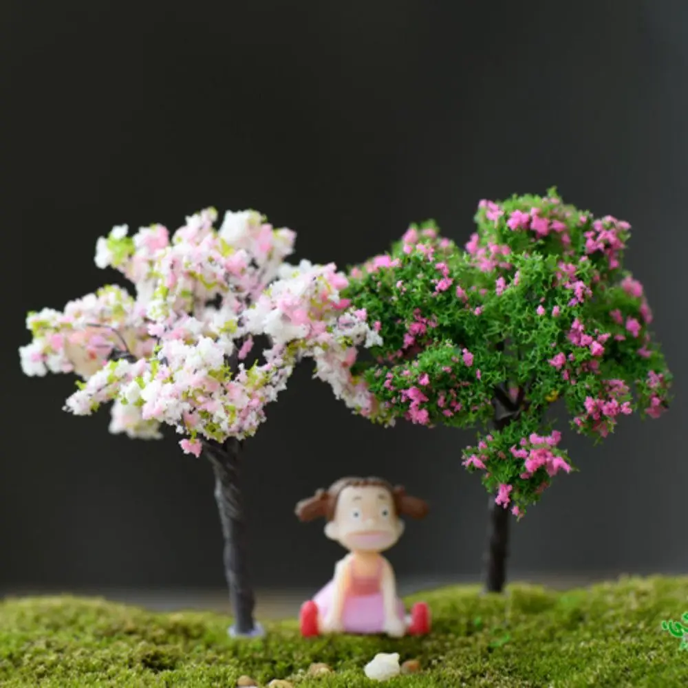 Multiple Styles Plastic Sakura Miniatures Rural Style Model Simulation Trees Landscape Vivid Garden