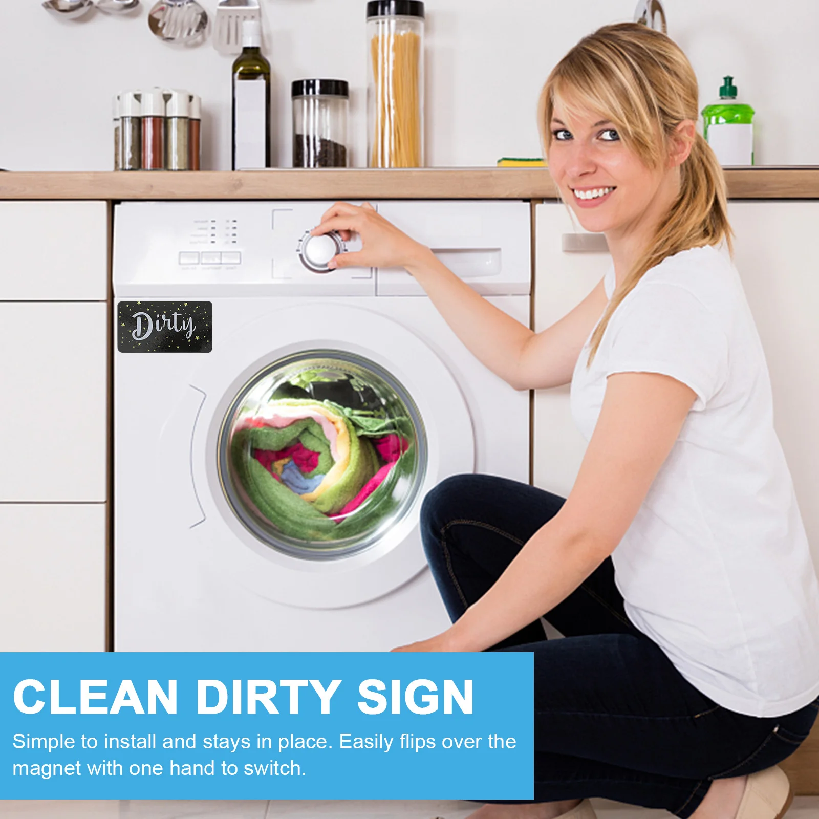 

Double Side Reversible Clean Dirty Magnet Dishwasher Magnet Dishwasher Cleaning Sign Refrigerator Washing Machine