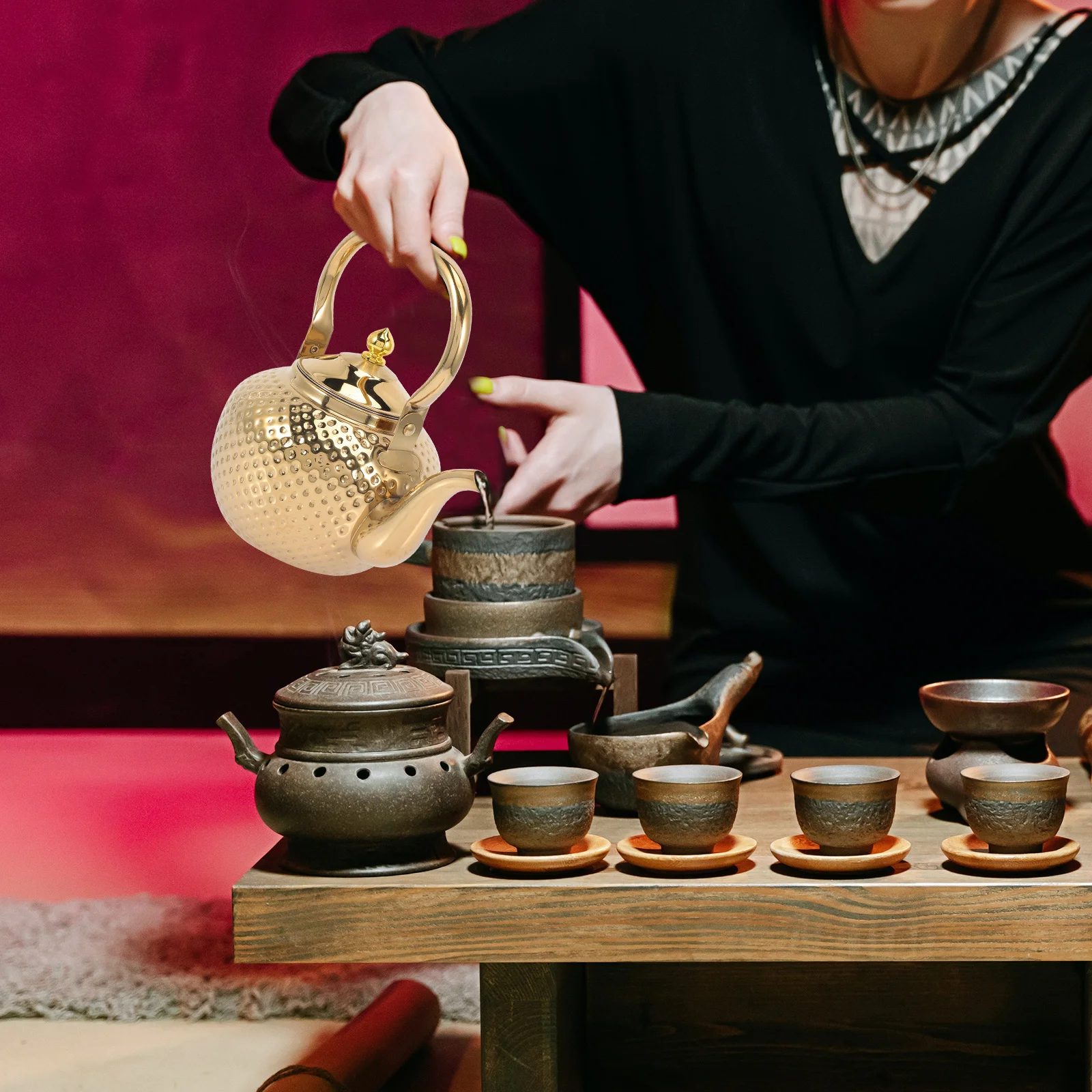 

Stainless Steel Tea Kettle With Infuser Premium Kitchen Water Kettle For Home Coffee Tea Brewer Household Daily Use Teapot