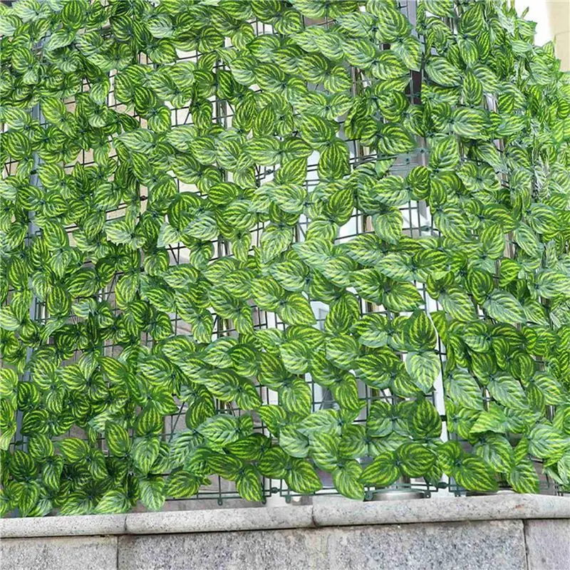 A98E-4X Artificial Plant Fence Green Leaf Fence Panels Privacy Fence Screen For Home Garden Yard Decoration Outdoor