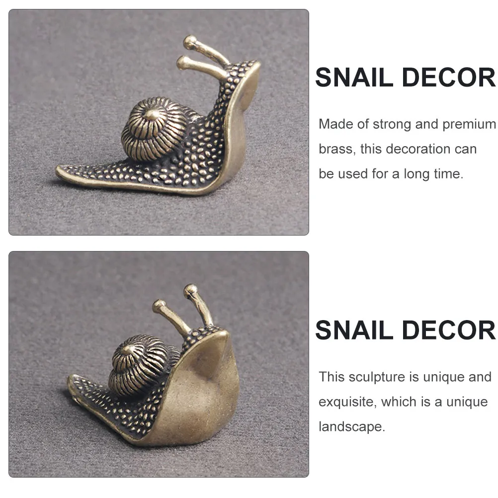 Brass Tea Pet Snail Decor Retro Desktop Snail Ornament Creative Table Decoration Office Home Use Brass Decor Tea Pet