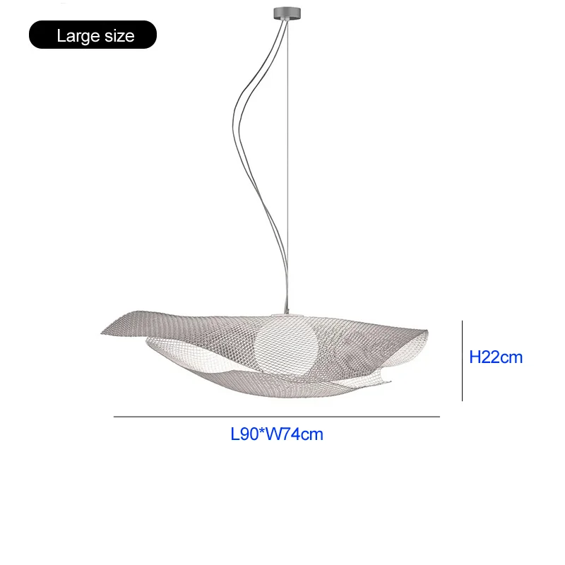 Mytilus hanglamp, Spaanse design hanglamp met golfvormige schelp, voor de eetkamer, Scandinavische mesh kap, glazen bol kroonluchter
