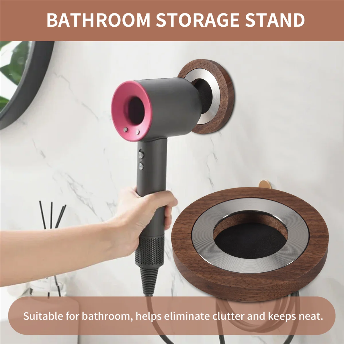 Storage RackFor Blower Rack Home Decor Bathroom Storage Stand Nozzles Hair Dryer Holder Organizer Wall Mount-B