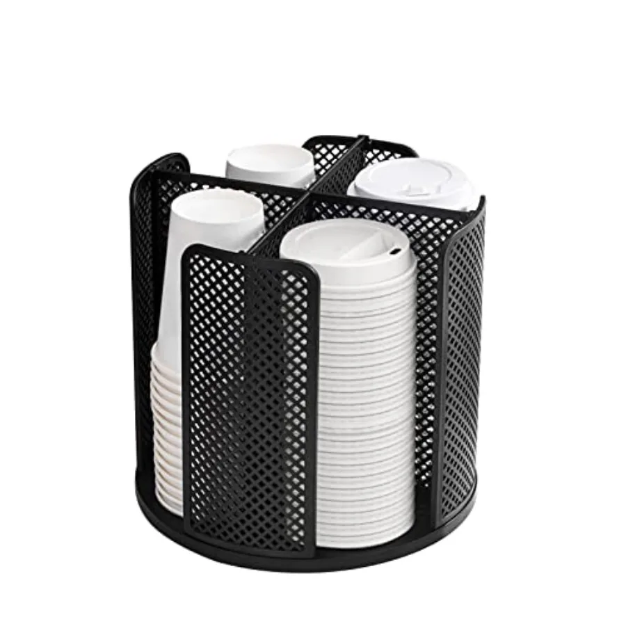 

Cup and Lid Organizer Cup Dispenser Coffee Cup Organizer Paper Cup Holder Rotating for Bathroom, Restaurant, Break Room, Coffee