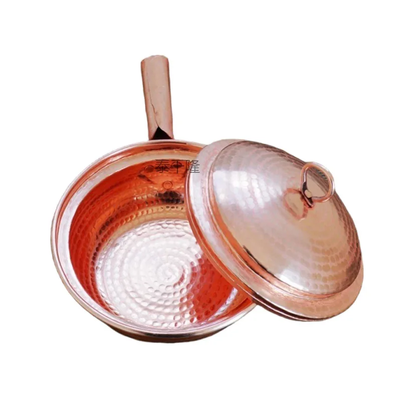 Handmade Copper Saucepan for Jam Making, Artistic Noodle Cooking Pot with Durable Hammered Design A Small Copper Pot - Image 6