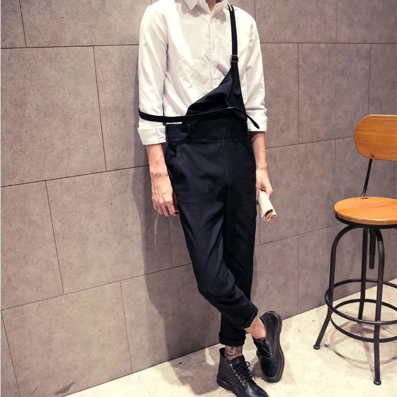 27-46 New Men Women's Clothing Tooling One Piece Bib Pants Lovers Casual Spaghetti Strap Pants Jumpsuit Singer Costumes