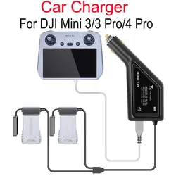 3 in 1 Car Charger For DJI Mini 3/3 Pro/4 Pro Intelligent Battery Charging Hub Car Connector USB Adapter Multi 2 Battery