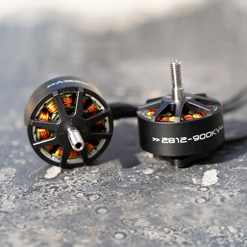 มอเตอร์ไร้แปรงถ่าน Fox Black Hornet 2812 900KV พร้อมใบพัดขนาด 789 นิ้ว สำหรับโดรนแข่ง FPV แบบฟรีสไตล์ ควบคุมระยะไกล ประสิทธิภาพสูง