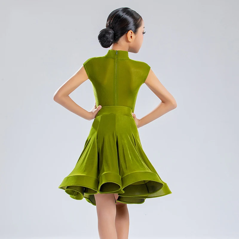 2025 ใหม่มาตรฐานแห่งชาติชุดเต้นรำบอลรูมชุดเต้นรำละตินสำหรับเด็กการแข่งขันเต้นรำเด็กการแสดงเต้นรำเครื่องแต่งกาย SL12868