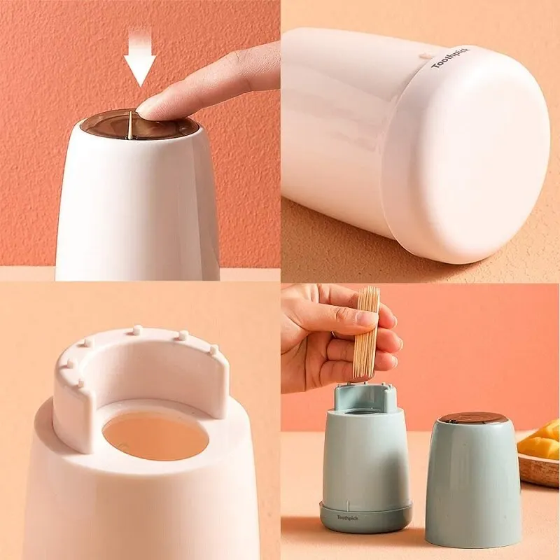 Home Creative Automatically Pops Up Toothpick Storage Box Convenient Life Home Dining Room Toothpick Dispenser