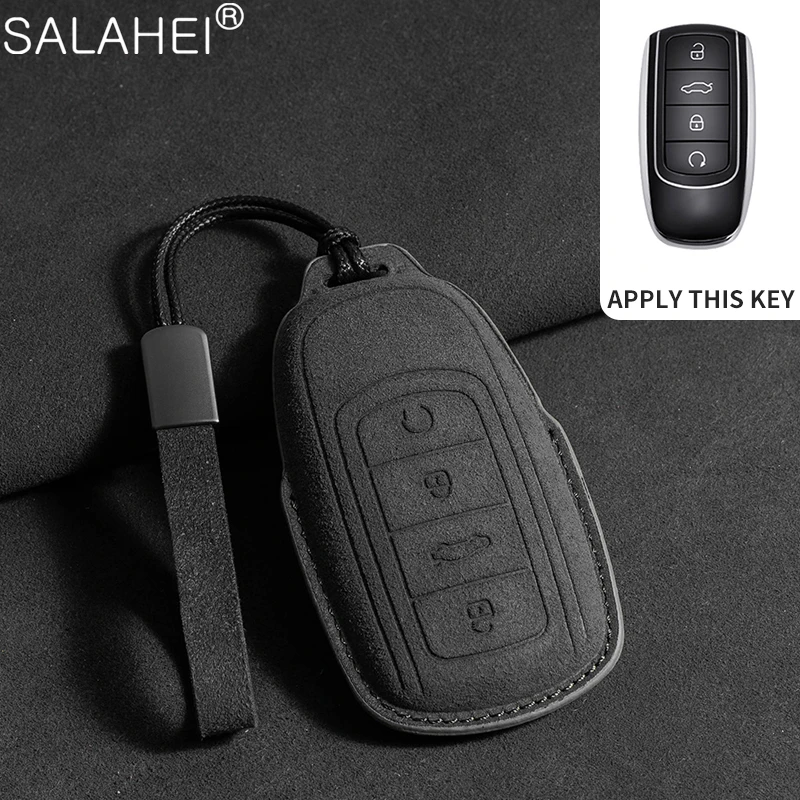 

Suede Leather Car Key Case Cover Shell For Chery Tiggo 8 Pro 7Pro Tiggo 8plus New 5 Plus Tiggo 7 Pro Max Omoda 5 C5 Modod Keyrin