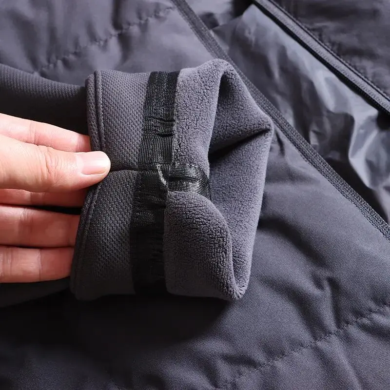 Jaket Pria Busin Sle Lightweight Down, Model Patchwork, Hangat, Modis, Kasual Outdoor, Anti Angin, Regular Fit