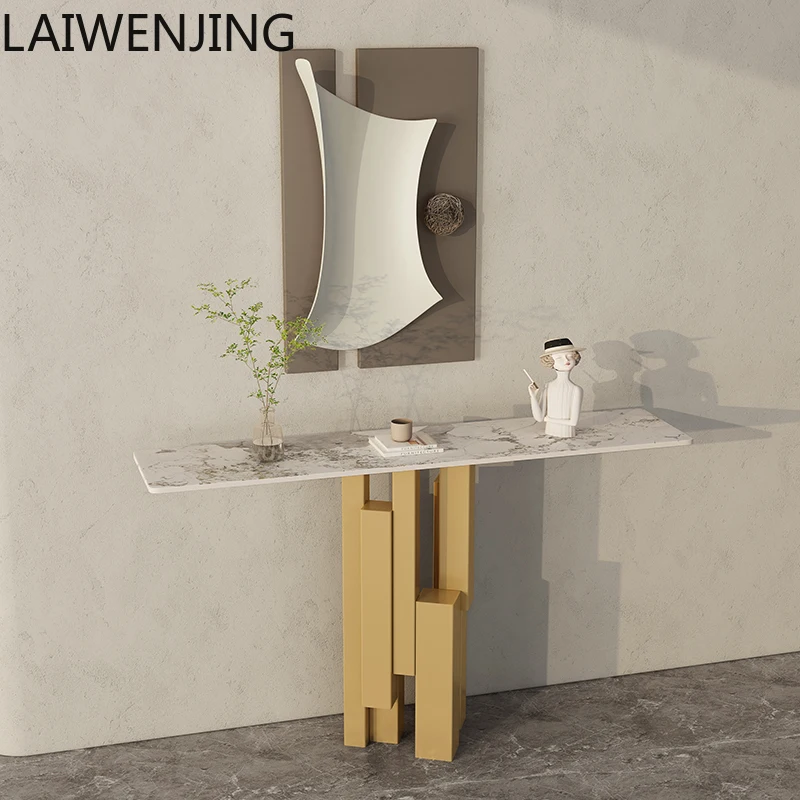 

HLZ light luxury rock slab entrance table simple hotel entrance corridor end view table decoration table