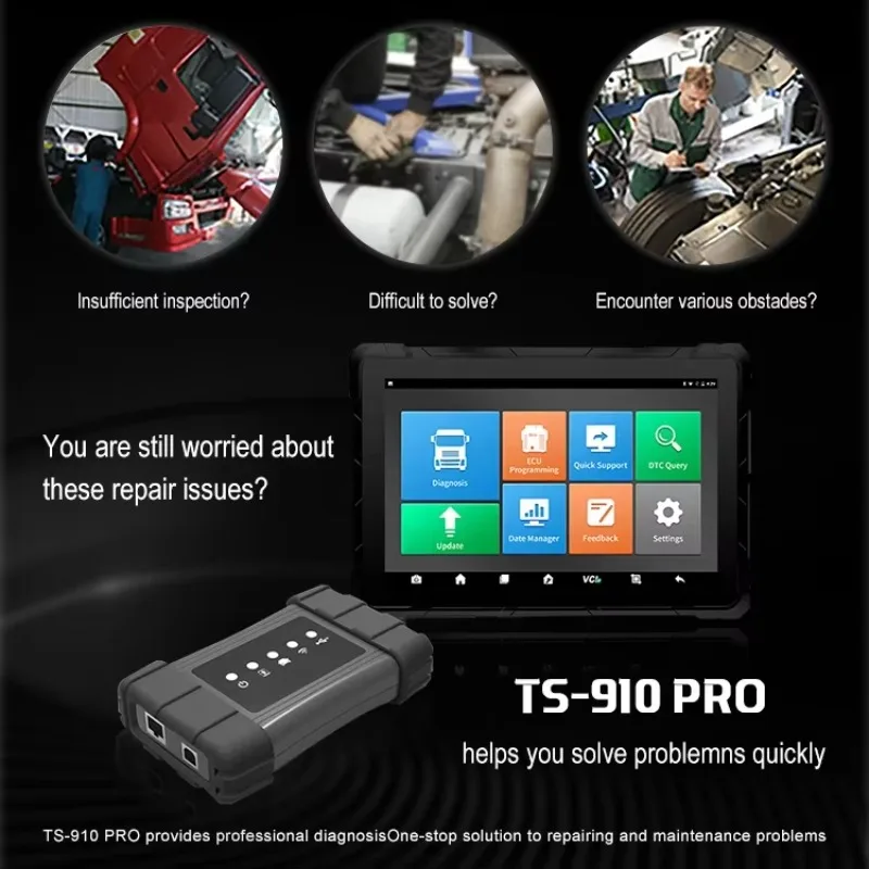 أداة تشخيص السيارات TS 910PRO تدعم الترميز والبرمجة عبر الإنترنت لاختبار السيارات #4