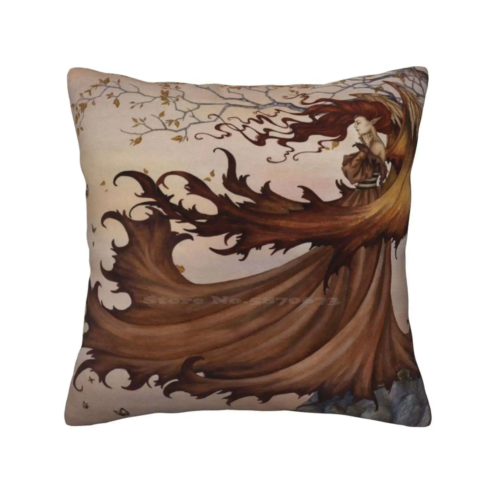 Passage To Autumn Soft Comfortable Pillowcase Autumn Fall Fairy Faery Amy Brown Butterflies