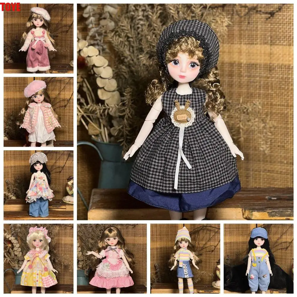 1 Set 1/6 SD 30cm Bjd Doll with Clothes Long Hair Attractive Eyes Princess Dress Up BJD Dolls Elegant with Wig Make Up