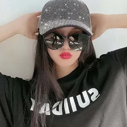 Super Shiny Bilibili Full Diamond Custom Baseball Cap Men and Women Spring and Summer Empty Sun Luxury Fashion Party Bucket Hat