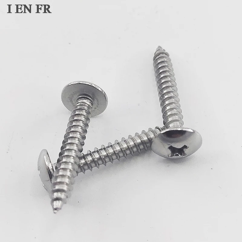 5 a 50 Uds M2.2 M2.9 M3.5 M3.9 M4.2 M4.8 M5.5 M6.3 304 Acero inoxidable JISB1122T Phillips Truss tornillo de madera autorroscante de cabeza grande