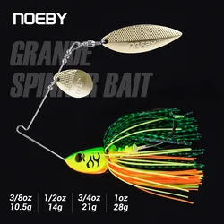 Noeby Spinnerbait 10.5g 14g 21g 28g Doppia Lama di Salice Ago Stinger Gancio Cucchiaio Filo Esca per Spigola Luccio Metallo Jig Richiamo di Pesca
