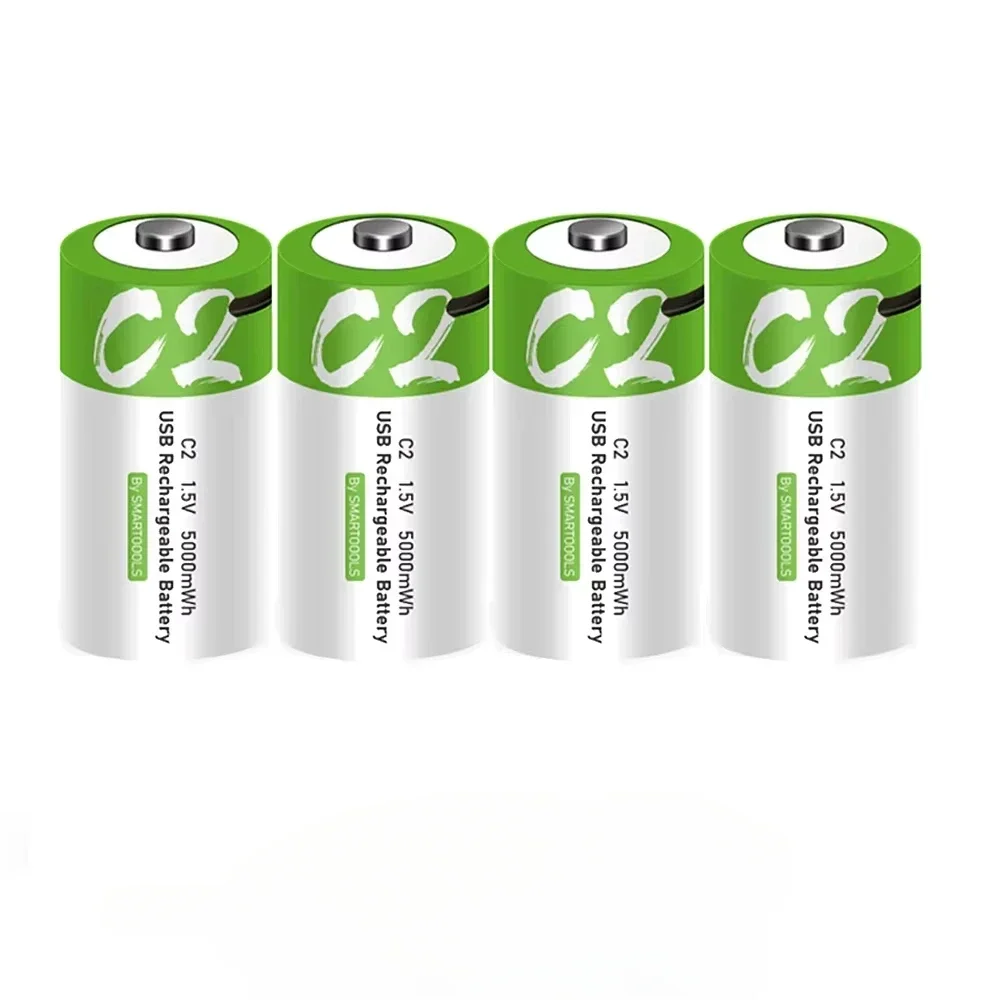 1.5V 5000mWh Li-po Oplaadbare Batterij C Maat LR14 Type-C Ultrasnel Opladen Batteria voor Zaklamp Gasfornuis Radio's - afbeelding 2