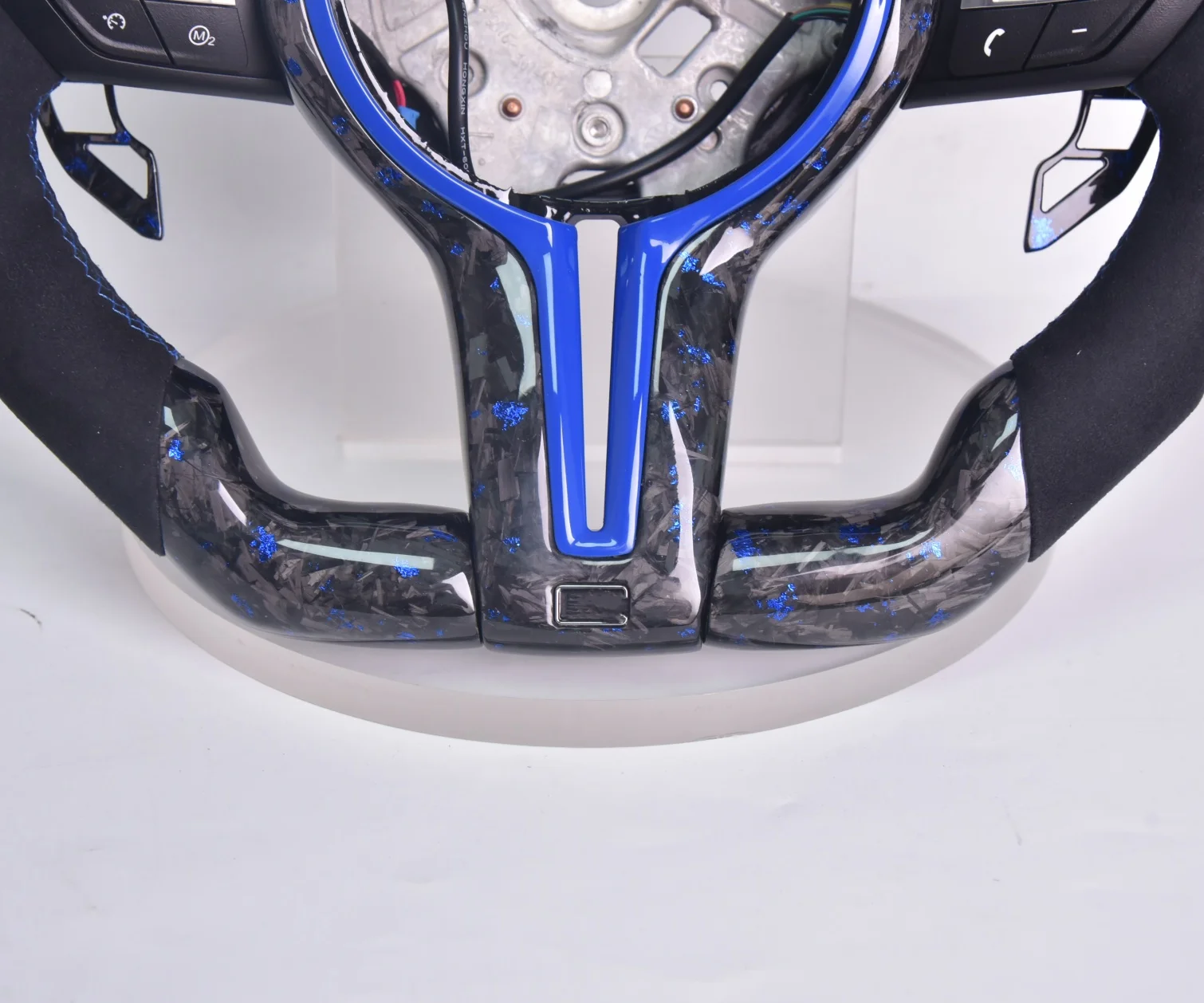 Customized M Performance Blue Sparkle Forged Carbon Fiber Steering Wheel for BMW F30 F10 X5 F15 M3 F80