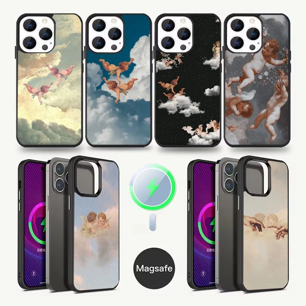 

KOREAN Angel Baby Love Phone Case For iPhone 16,15,14,13,12,11,Pro,Max,Plus,Mini,Magsafe,Magnetic Wireless Charging Case