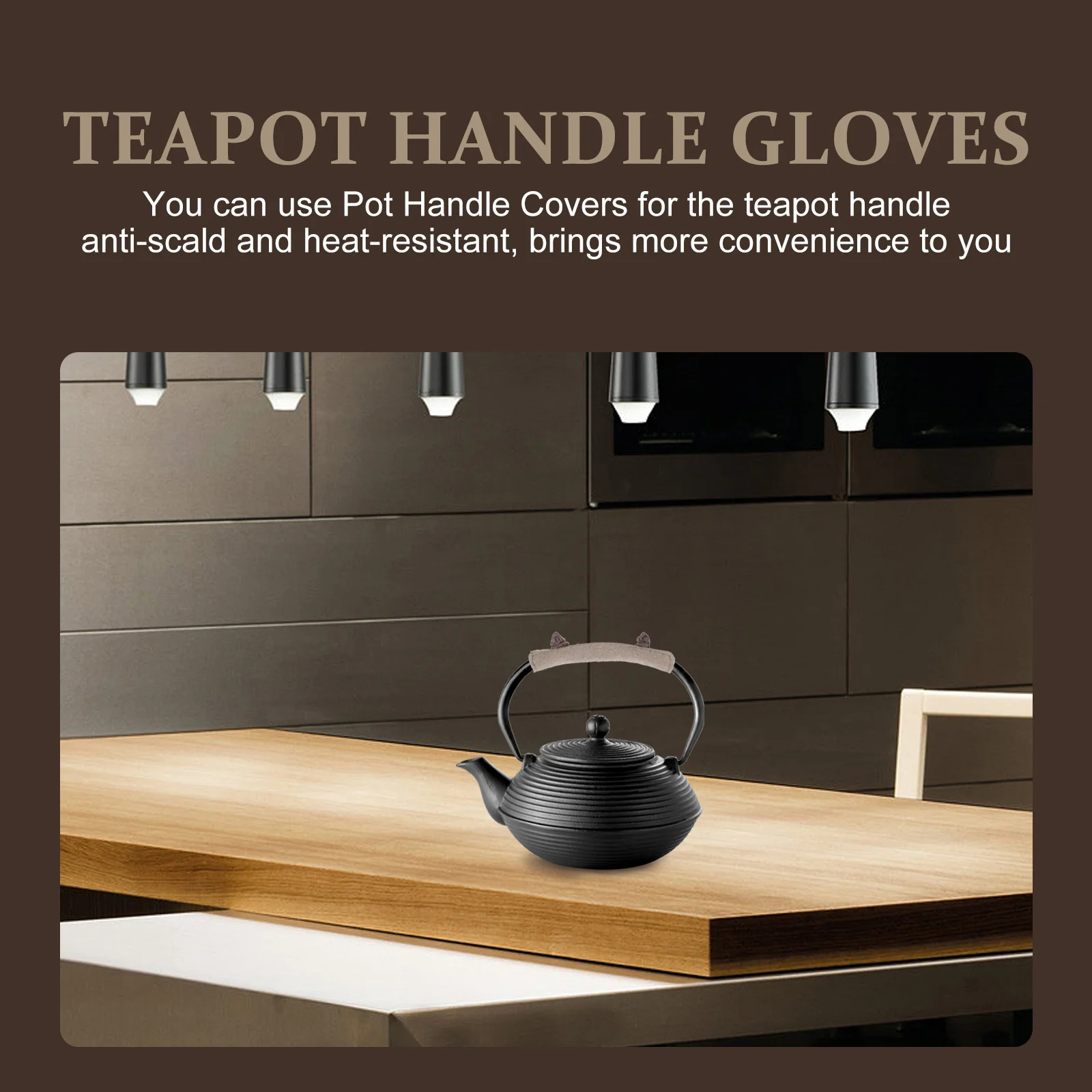 2 قطعة مقبض إبريق الشاي قفازات مكافحة تحرق غطاء مقاومة للحرارة لوازم المطبخ العملي مريحة استخدام وعاء مقبض يغطي #4