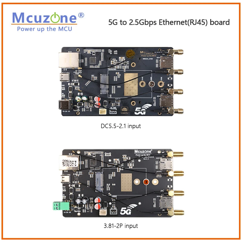 (model:MR5210 V2)5G to 2.5Gbps Ethernet(RJ45) board,USB3.0-C,DC5.5 input, 4-layers, support RM520N-GL,RM5530N, RM521F,RTL8125