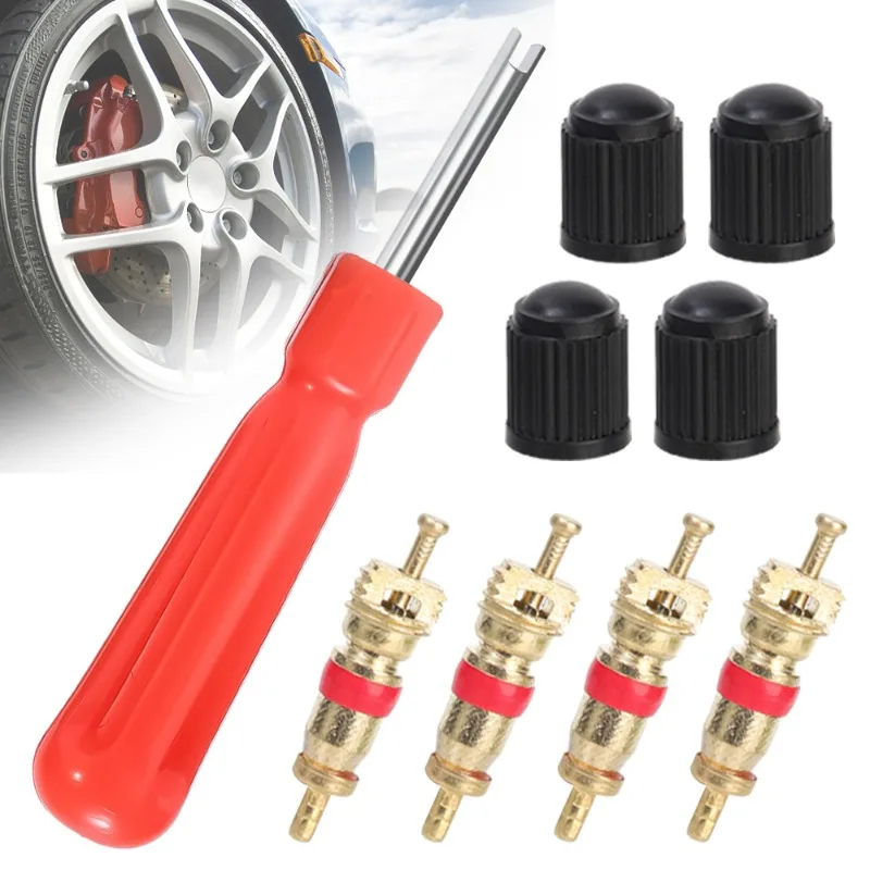 Tire Valve Core Removal Tools Wrench Plastic Handle for Car Bicycle Motorcycl Bike Screwdriver Wrench Core Tire Repair Hand Tool