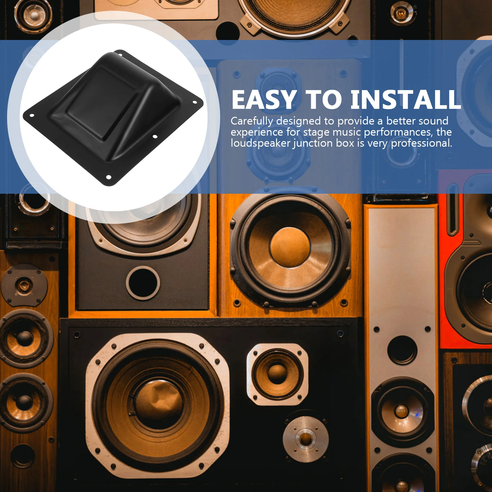 

Speaker Terminal Junction Box Iron Material Durable Easy Install Professional Stage Music Performance Accessory