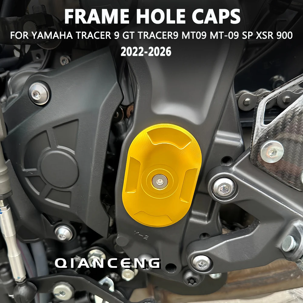 CNC Frame Hole Cover Caps Plug Decorative Frame Cap Motorcycle For Yamaha Tracer 9 GT Tracer9 MT09 MT-09 SP XSR 900 2022-2026