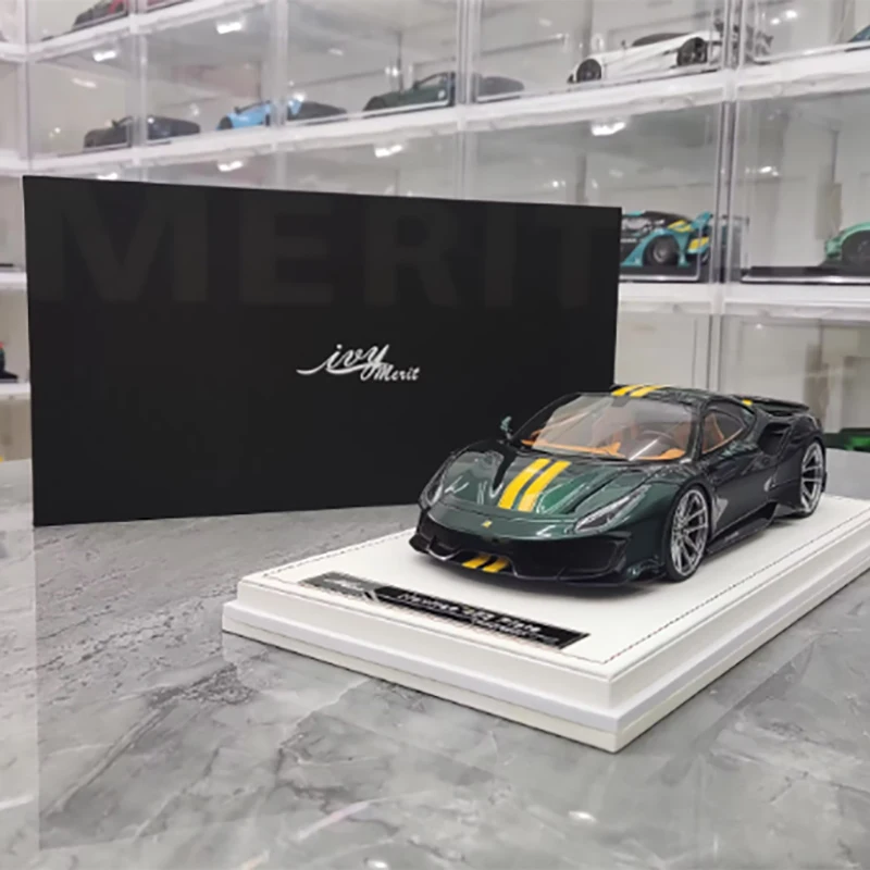 IVY Merit Novitec 488 Pista Simulation Resin Car Model 1:18 Collection