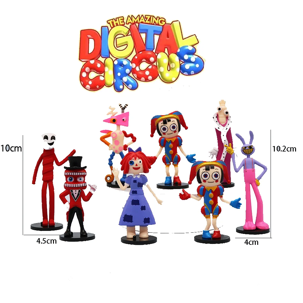 8pcs The Amazing Digital Circus Figure Pomni and Jax Plushie Doll Toys Cute Amazing Digital Circus Figure