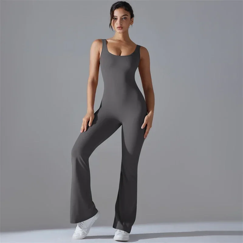 Sexy sem costas macacões feminino esporte macacão push up treino macacão feminino de fitness uma peça bodysuits ginásio terno sportwear