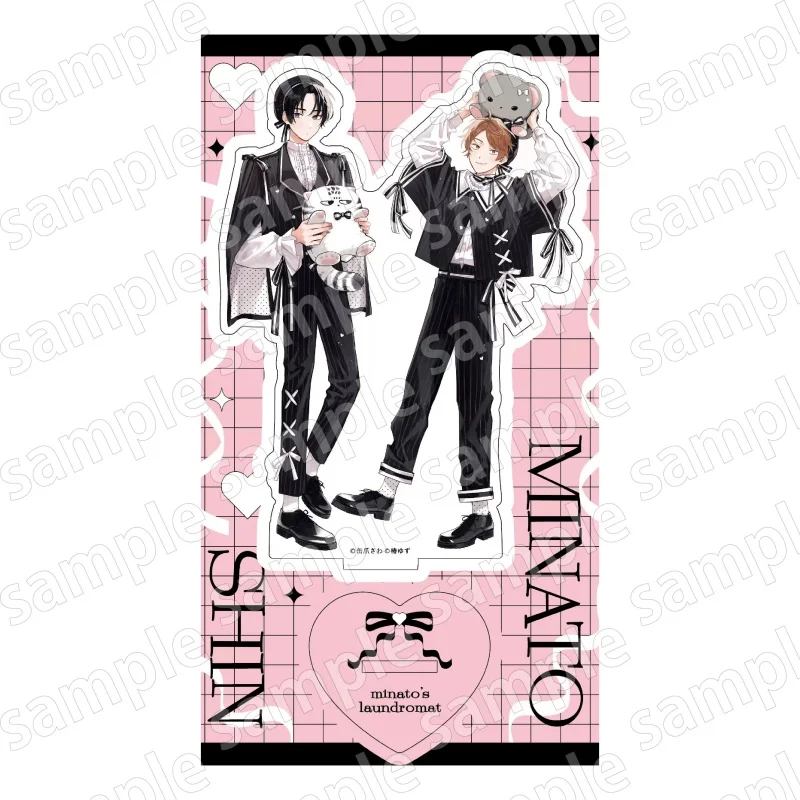 BLACK&PINK Manga Character Acrylic Figure Stand Two‑Sided Printed Model Plate Desktop Ornament Fan Collection Gift Keychain