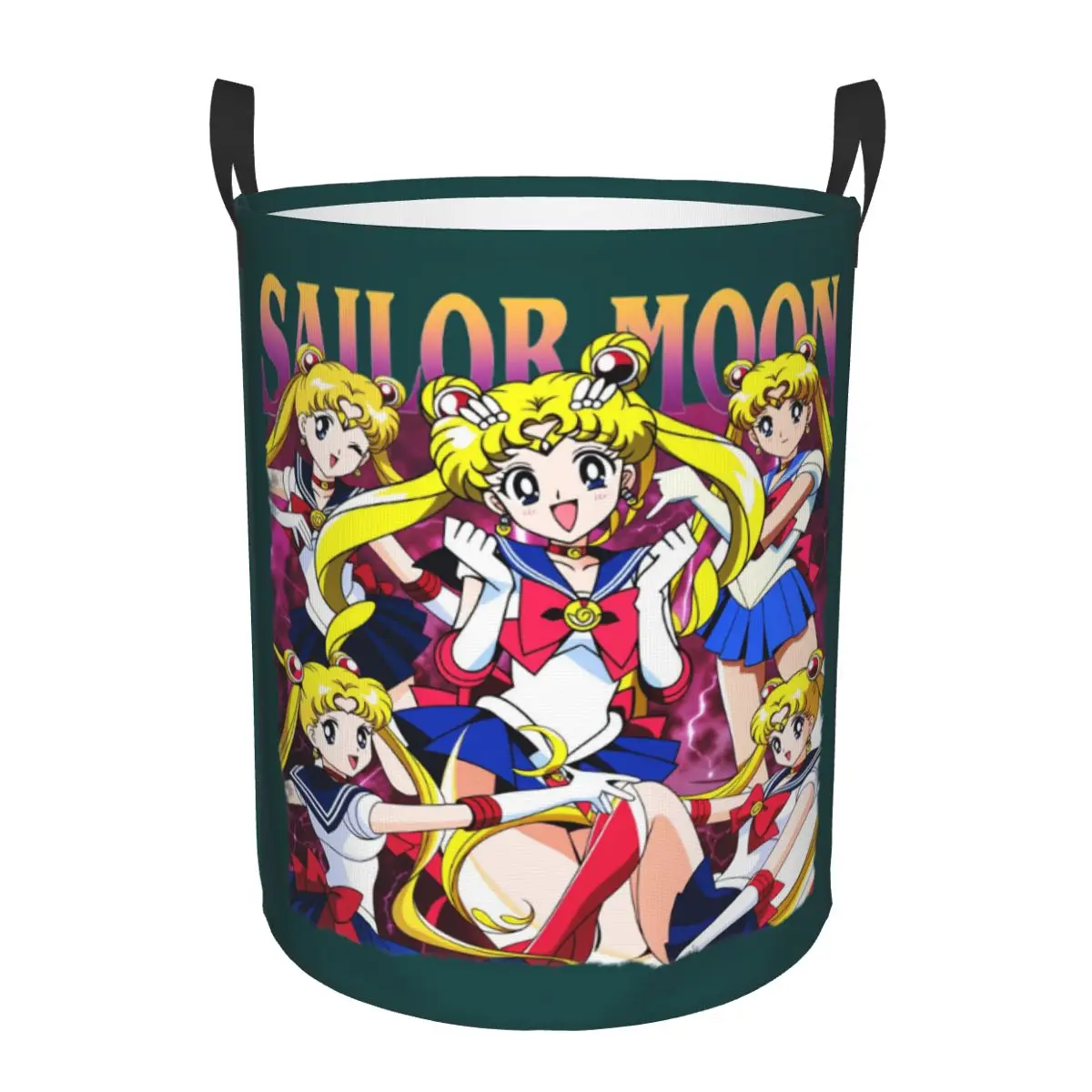 

Sailor Moon Anime Laundry Basket Collapsible Large Clothing Storage Bin Cartoon Girl Laundry Hamper