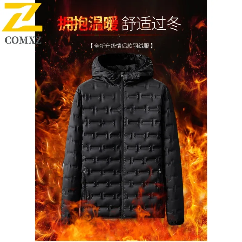 COMXZ 2025 Winter White Duck Down Lightweight Thermal Functional Couple Down Jacket Waterproof Windproof outdoor windbreaker
