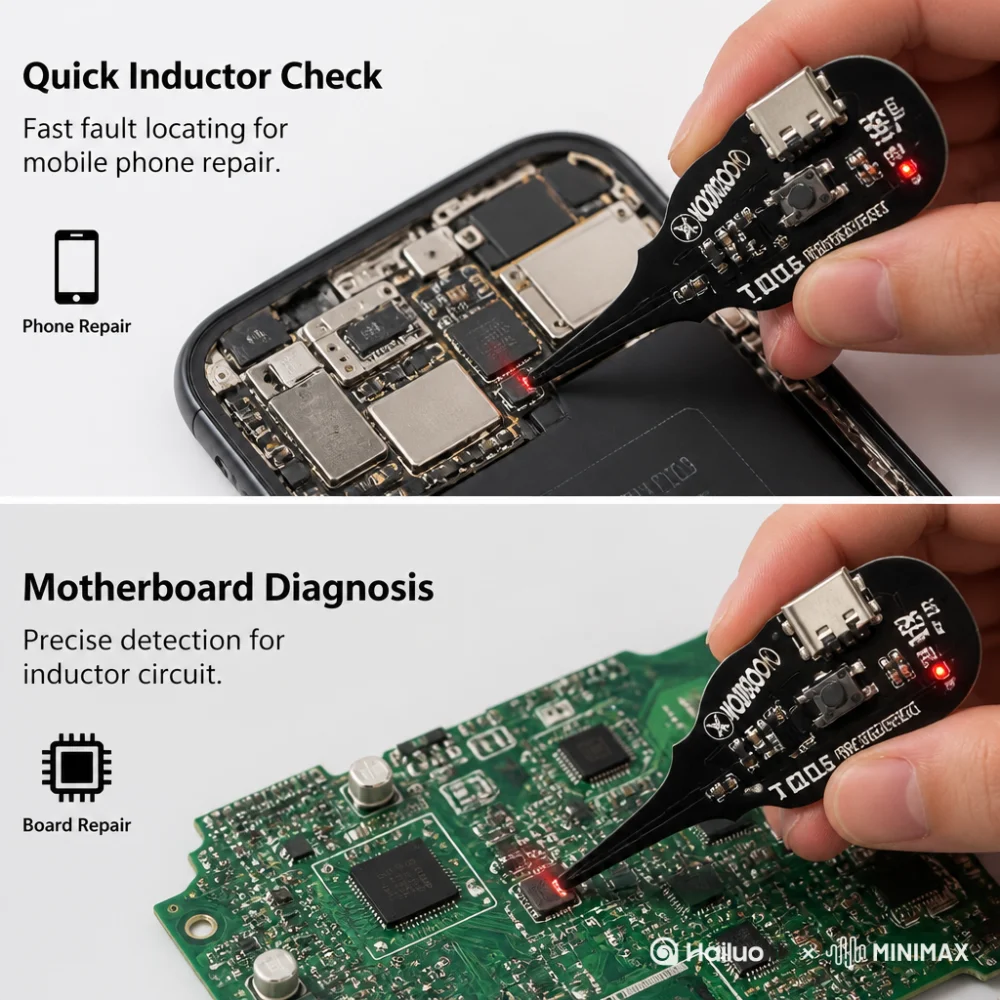 T005 DC 5V Capacitance and Inductance Tester Electromagnetic Induction on Motherboards for Mobile Phone Efficient Repair