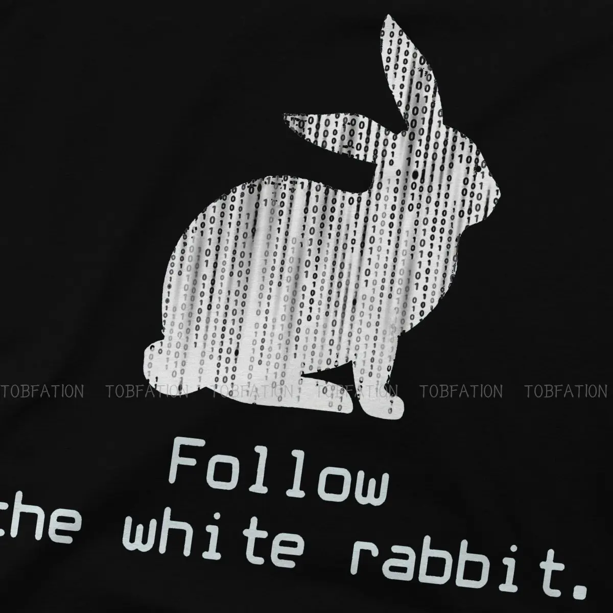 The Matrix Neo Film Follow the white Rabbit1 T Shirt Men Ofertas Large Crewneck Tshirt Cotton Casual Tops