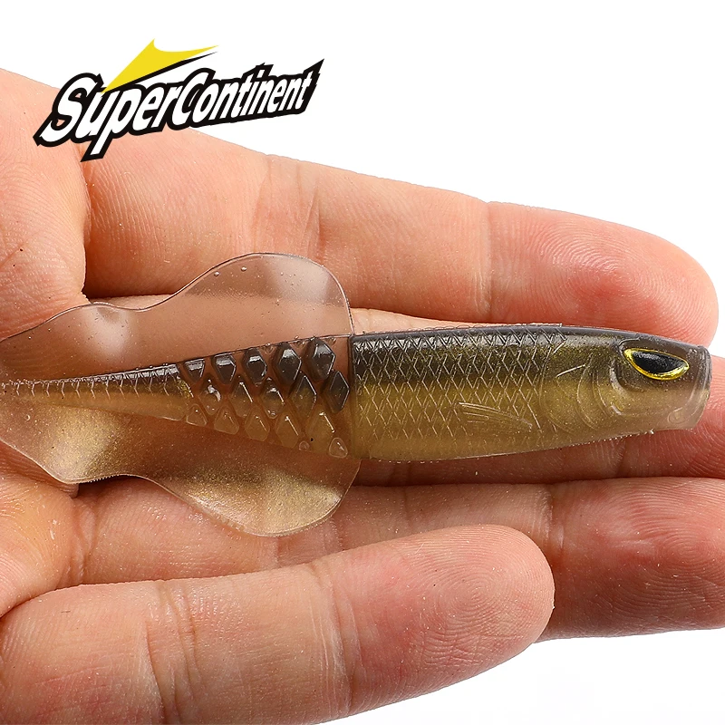 Supercontinent Vigour Perch Shad Soft Swimbait Fishing Lure 3D eyes 76mm/50mm Plastic Bass Fishing Lure