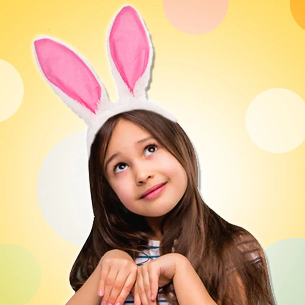 

Adorable Ear Hair Accessories Girls Soft Bunny Ears Hoops Cosplay Headdress Costume Hairband for Valentine’s
